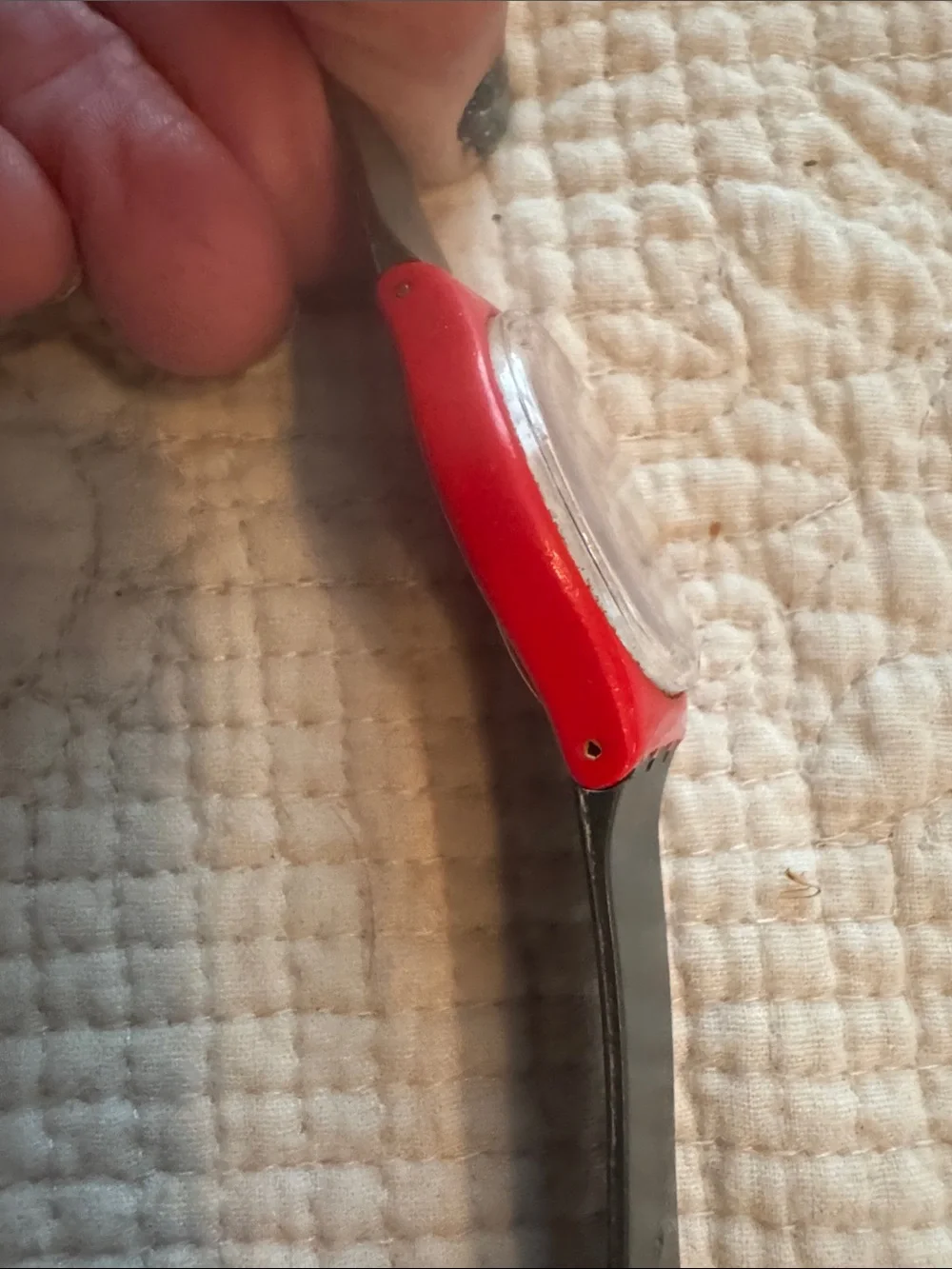 Swatch Watch CompuTech Compu Tech Red Bezel Grey Band 80’s